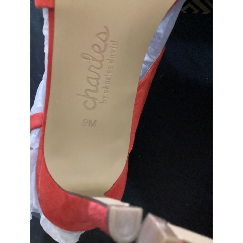 Charles by Charles David Red Suede Strappy Sandals / Wedges
